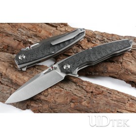 Big black shark carbon fiber fast opening folding knife UD405441 